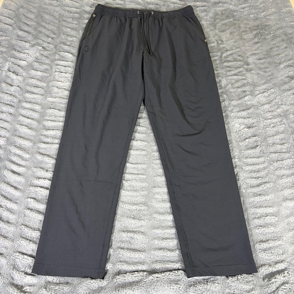 Vuori V470 Meta Pant Mens Large Charcoal Grey Elastic Waist Active Travel Pants
